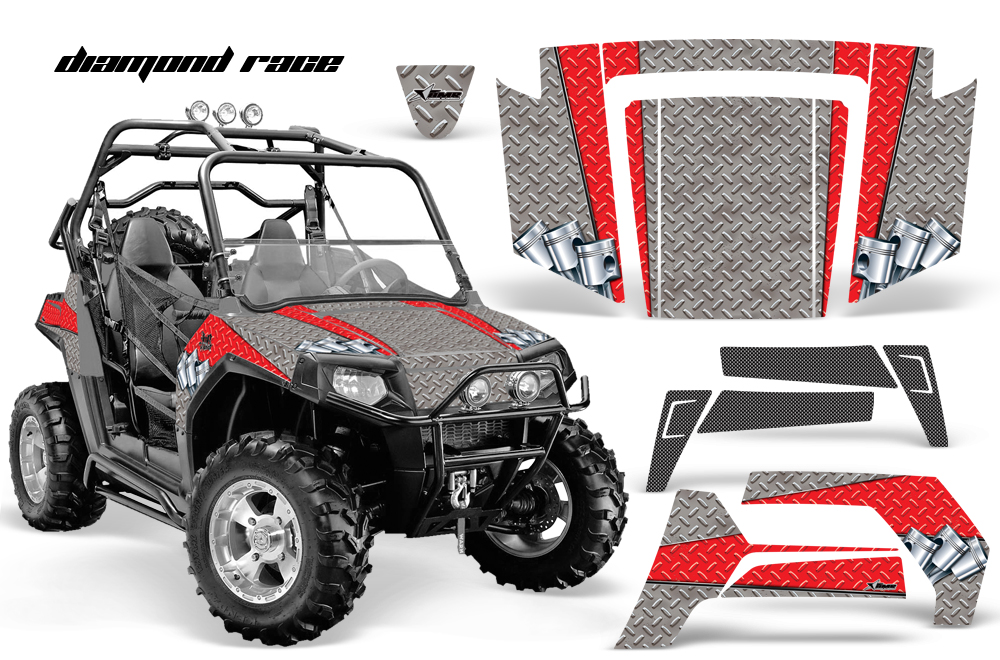 Polaris RZR 800 SILVER REDSTRIPED DiamondRace